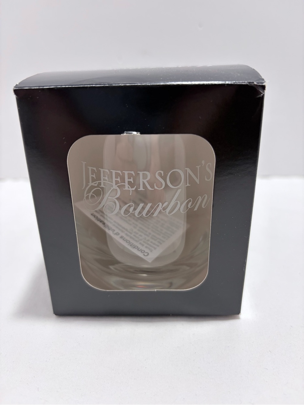 Jefferson’s Bourbon Etched Whiskey Glass New in Box